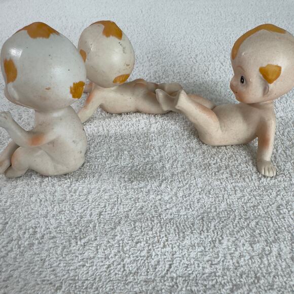Kewpie Doll Figurines Set Of 3 Naked Baby Bisque - Picture 8 of 16